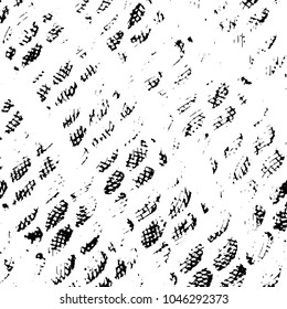 Abstract grunge grid stripe halftone background pattern. Black and white line vector illustration

