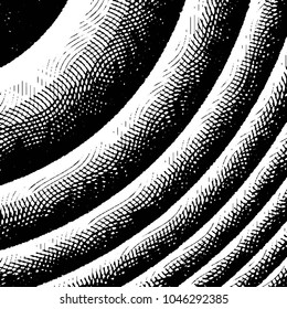 Abstract grunge grid stripe halftone background pattern. Black and white line vector illustration
