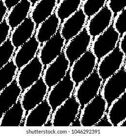 Abstract grunge grid stripe halftone background pattern. Black and white line vector illustration
