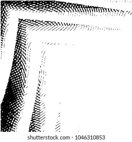 Abstract grunge grid stripe halftone background pattern. Black and white line vector illustration
