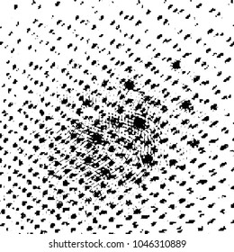 Abstract grunge grid stripe halftone background pattern. Black and white line vector illustration
