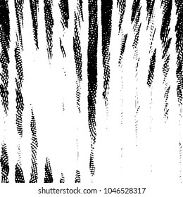Abstract grunge grid stripe halftone background pattern. Black and white line vector illustration
