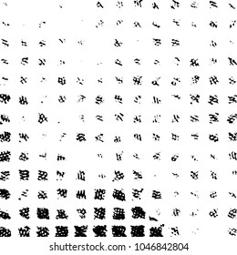 Abstract grunge grid stripe halftone background pattern. Black and white line vector illustration
