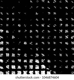 Abstract grunge grid stripe halftone background pattern. Black and white line vector illustration
