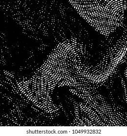 Abstract grunge grid stripe halftone background pattern. Black and white line vector illustration
