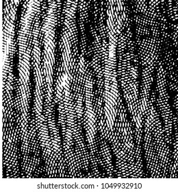 Abstract grunge grid stripe halftone background pattern. Black and white line vector illustration

