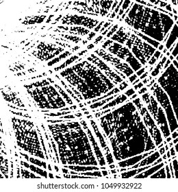 Abstract grunge grid stripe halftone background pattern. Black and white line vector illustration
