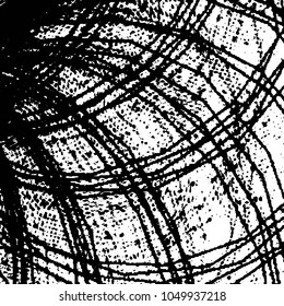 Abstract grunge grid stripe halftone background pattern. Black and white line vector illustration
