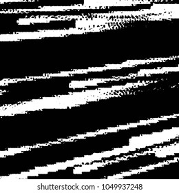 Abstract grunge grid stripe halftone background pattern. Black and white line vector illustration
