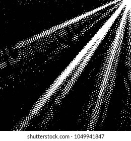 Abstract grunge grid stripe halftone background pattern. Black and white line vector illustration
