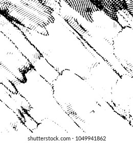 Abstract grunge grid stripe halftone background pattern. Black and white line vector illustration
