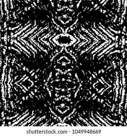 Abstract grunge grid stripe halftone background pattern. Black and white line vector illustration
