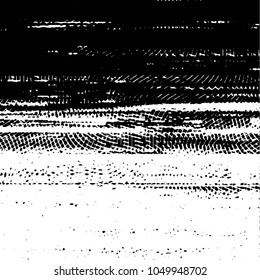 Abstract grunge grid stripe halftone background pattern. Black and white line vector illustration
