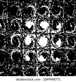 Abstract grunge grid stripe halftone background pattern. Black and white line vector illustration
