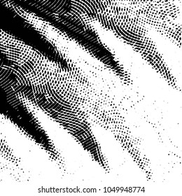 Abstract grunge grid stripe halftone background pattern. Black and white line vector illustration
