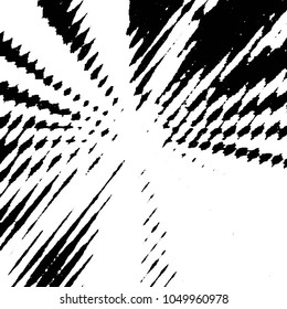 Abstract grunge grid stripe halftone background pattern. Black and white line vector illustration
