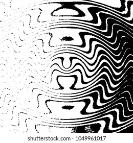 Abstract grunge grid stripe halftone background pattern. Black and white line vector illustration
