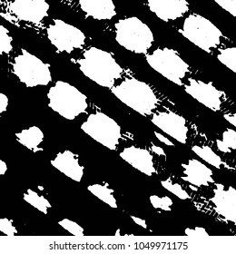 Abstract grunge grid stripe halftone background pattern. Black and white line vector illustration
