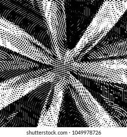 Abstract grunge grid stripe halftone background pattern. Black and white line vector illustration
