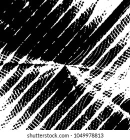 Abstract grunge grid stripe halftone background pattern. Black and white line vector illustration
