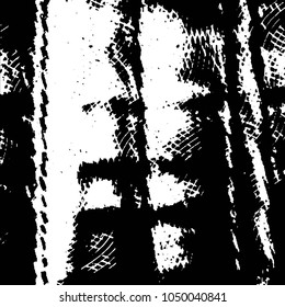 Abstract grunge grid stripe halftone background pattern. Black and white line vector illustration
