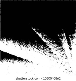 Abstract grunge grid stripe halftone background pattern. Black and white line vector illustration
