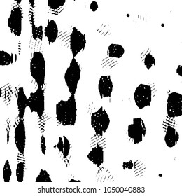 Abstract grunge grid stripe halftone background pattern. Black and white line vector illustration
