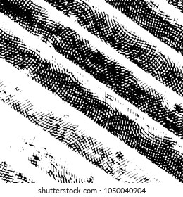 Abstract grunge grid stripe halftone background pattern. Black and white line vector illustration
