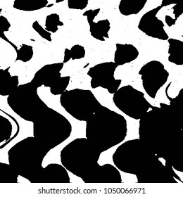Abstract grunge grid stripe halftone background pattern. Black and white line vector illustration
