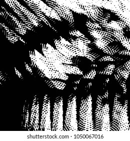 Abstract grunge grid stripe halftone background pattern. Black and white line vector illustration
