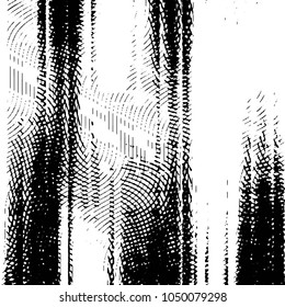 Abstract grunge grid stripe halftone background pattern. Black and white line vector illustration
