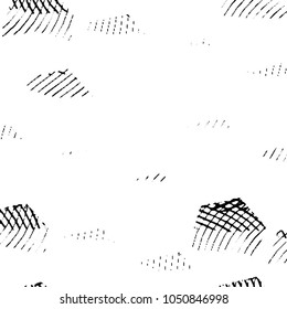 Abstract grunge grid stripe halftone background pattern. Black and white line vector illustration

