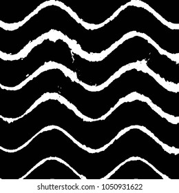Abstract grunge grid stripe halftone background pattern. Black and white line vector illustration
