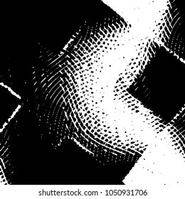 Abstract grunge grid stripe halftone background pattern. Black and white line vector illustration
