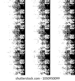 Abstract grunge grid stripe halftone background pattern. Black and white line vector illustration
