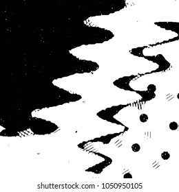 Abstract grunge grid stripe halftone background pattern. Black and white line vector illustration
