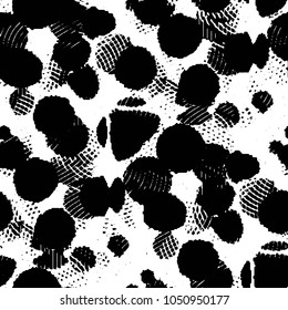 Abstract grunge grid stripe halftone background pattern. Black and white line vector illustration
