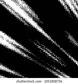 Abstract grunge grid stripe halftone background pattern. Black and white line vector illustration
