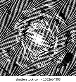Abstract grunge grid stripe halftone background pattern. Black and white line vector illustration
