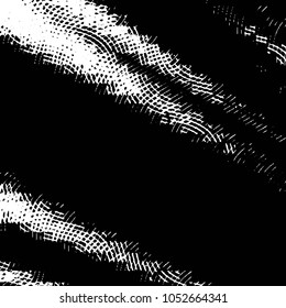 Abstract grunge grid stripe halftone background pattern. Black and white line vector illustration

