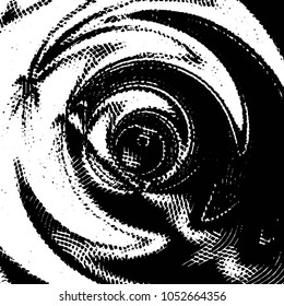 Abstract grunge grid stripe halftone background pattern. Black and white line vector illustration
