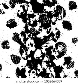 Abstract grunge grid stripe halftone background pattern. Black and white line vector illustration

