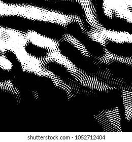 Abstract grunge grid stripe halftone background pattern. Black and white line vector illustration
