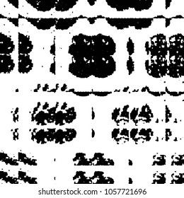 Abstract grunge grid stripe halftone background pattern. Black and white line vector illustration
