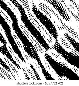 Abstract grunge grid stripe halftone background pattern. Black and white line vector illustration
