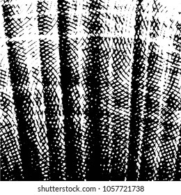 Abstract grunge grid stripe halftone background pattern. Black and white line vector illustration
