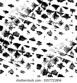Abstract grunge grid stripe halftone background pattern. Black and white line vector illustration
