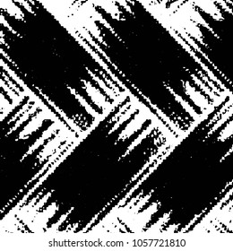 Abstract grunge grid stripe halftone background pattern. Black and white line vector illustration

