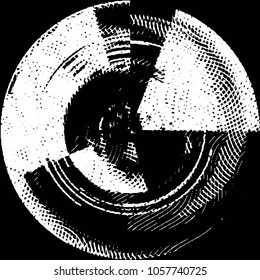 Abstract grunge grid stripe halftone background pattern. Black and white line vector illustration
