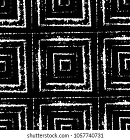Abstract grunge grid stripe halftone background pattern. Black and white line vector illustration
